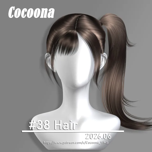 Vista previa de Cocoona_HAIR 38, cabello de cocoona-sims para Los Sims 4.