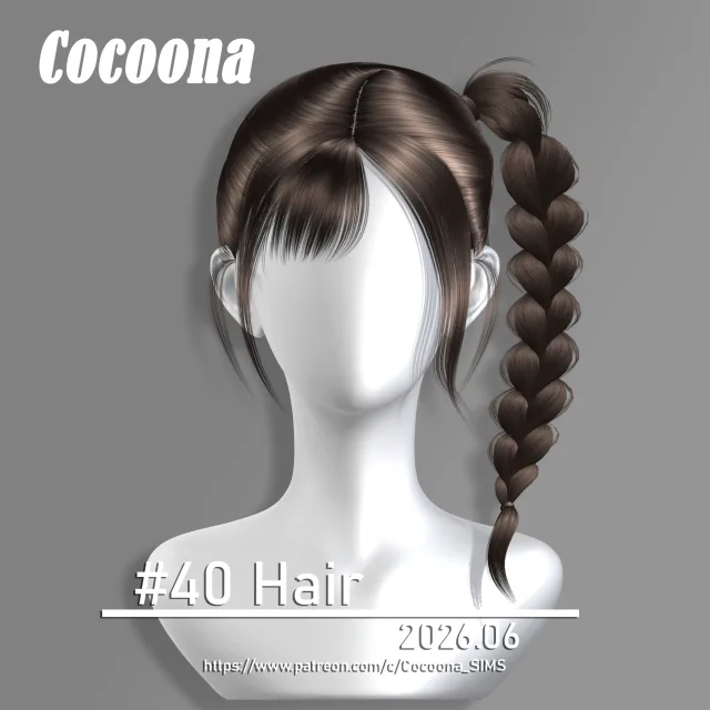Vista previa de Cocoona_HAIR 40, cabello de cocoona-sims para Los Sims 4.