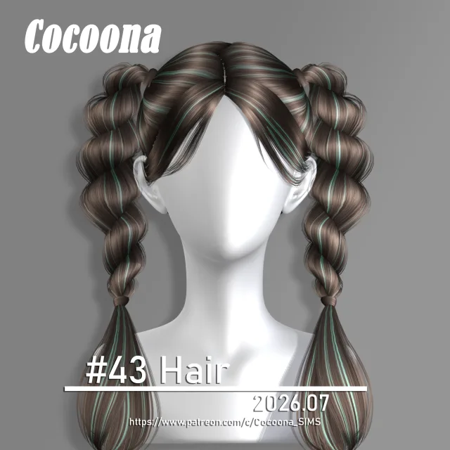 Vista previa de Cocoona_HAIR 43, crear un sim de cocoona-sims para Los Sims 4.