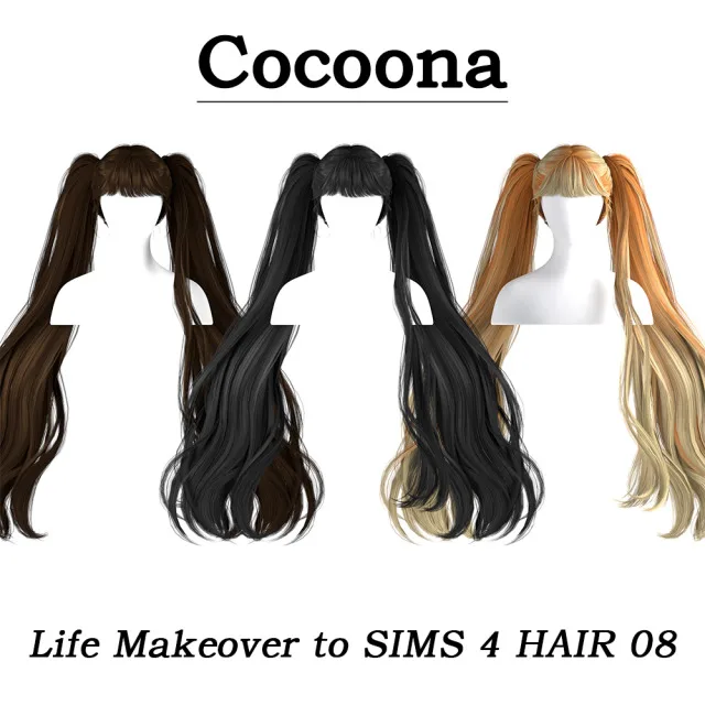 Vista previa de Cocoona_Life Makeover to SIMS 4 cabello 0 8, cabello de cocoona-sims para Los Sims 4.