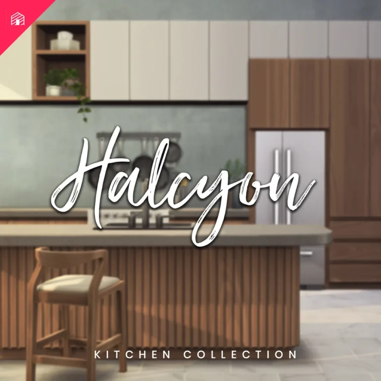 Vista previa de Colección Halcyon Kitchen, construir y comprar de harrie-cc para Los Sims 4.