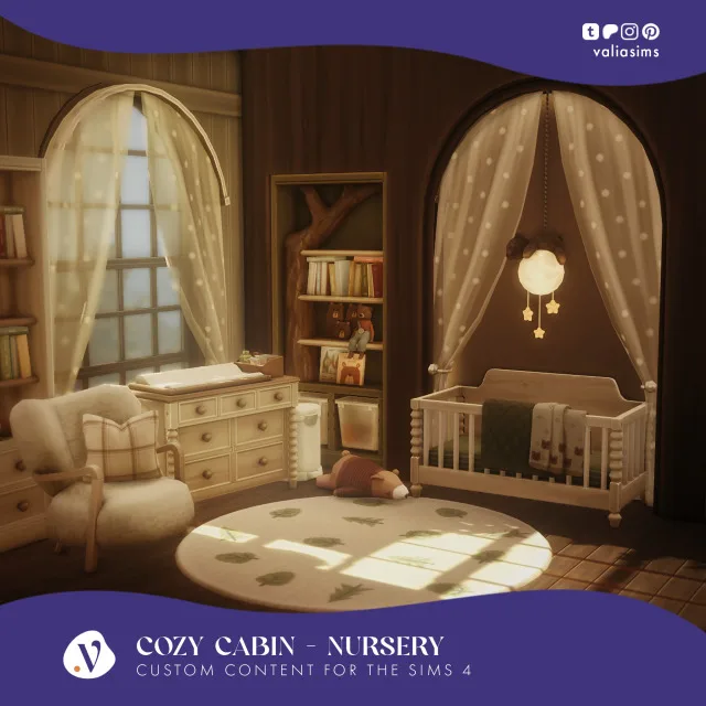 Cozy Cabin colección - Nursery Hey everyone! Sorry for the delay I was working a lot on this to be the way I wanted it to be but here it is! The next part of the Cozy Cabin Collet de valiasims para Los Sims 4