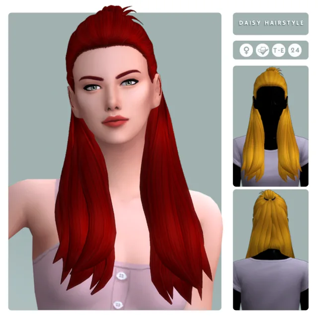 Vista previa de Daisy Hairstyle, cabello de oranos para Los Sims 4.