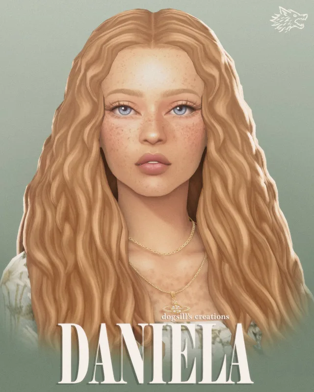 Daniela cabello de dogsill para Los Sims 4