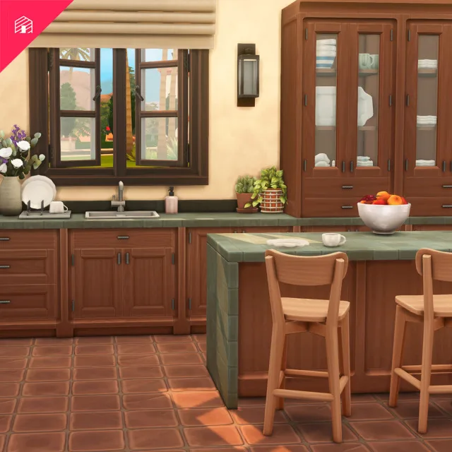 Vista previa de DelSol: Part 8 – The Kitchen Foundations, construir y comprar de harrie-cc para Los Sims 4.