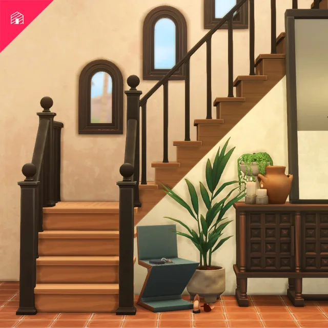 Vista previa de DelSol - Part Seven: The Stair Episode, construir y comprar de harrie-cc para Los Sims 4.
