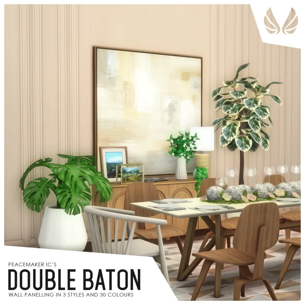 Vista previa de Double Baton Panelling, construir y comprar de peacemaker-ic para Los Sims 4.