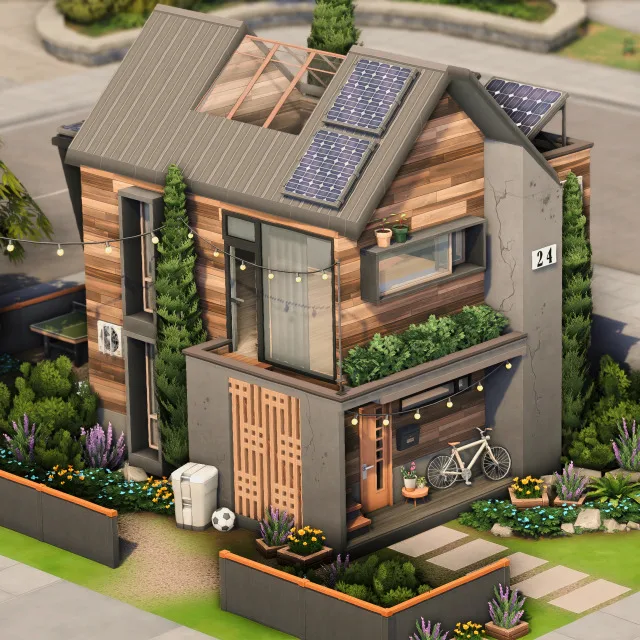 Vista previa de Eco friendly apartments download simfileshare, solares y habitaciones de axiisims para Los Sims 4.