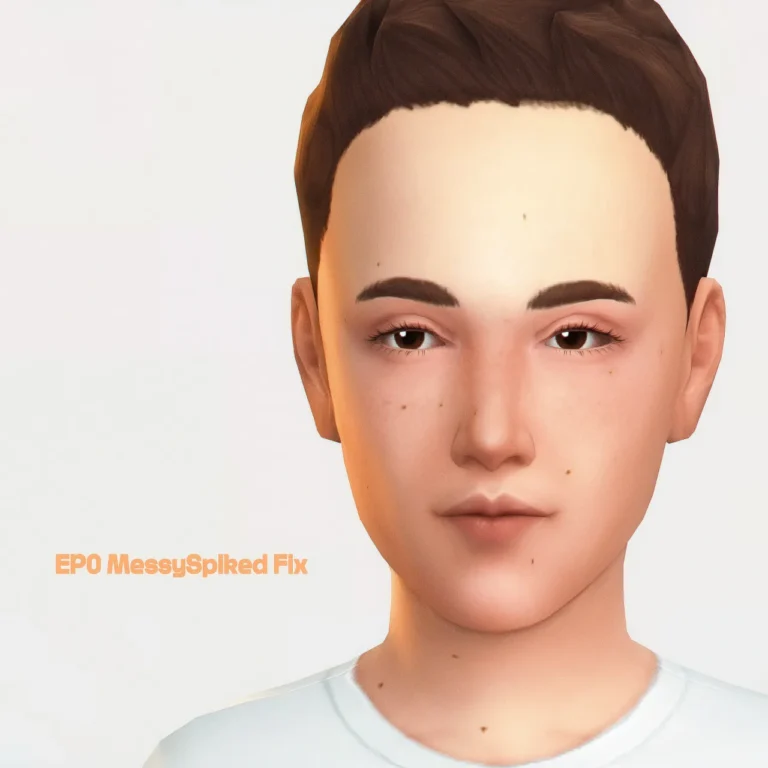 📑EP0 MessySpiked Hair Fix de its-adrienpastel para Los Sims 4
