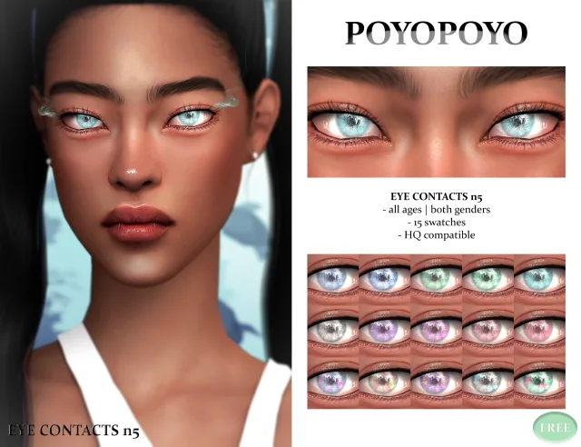 Vista previa de Eye contacts all ages both genders 15, maquillaje de poyopoyosim para Los Sims 4.