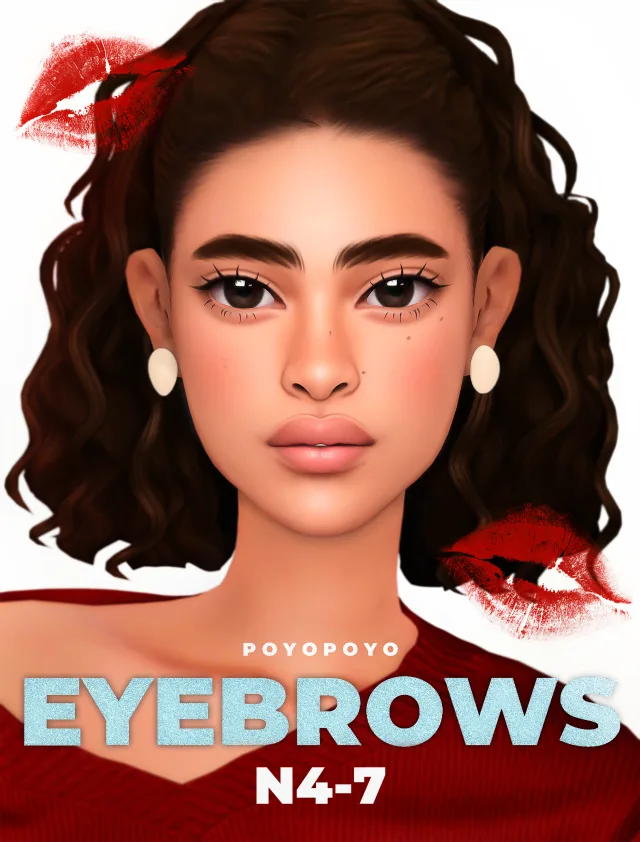 Vista previa de EYEBROWS N4-7, genética de poyopoyosim para Los Sims 4.