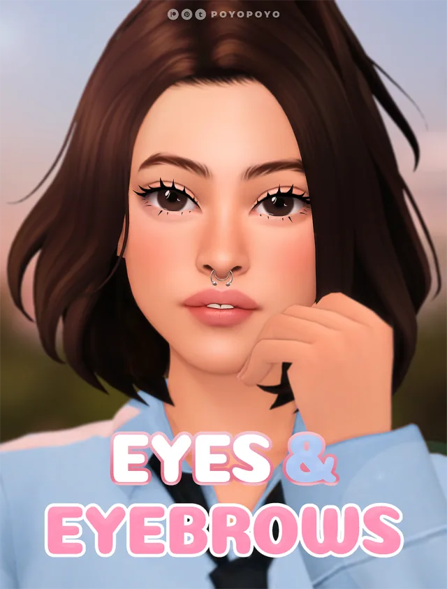 Vista previa de EYES & EYEBROWS SET, genética de poyopoyosim para Los Sims 4.
