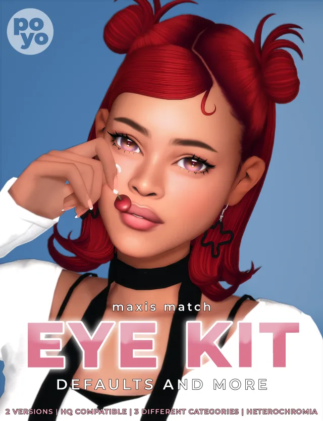 Vista previa de EYES N20 | 2 VERSIONS | SECOND EYE OPTION| + DEFAULTS, maquillaje de poyopoyosim para Los Sims 4.