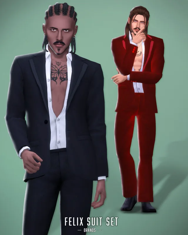 Vista previa de Felix Suit [Valentine's Day Gift], ropa de oranos para Los Sims 4.
