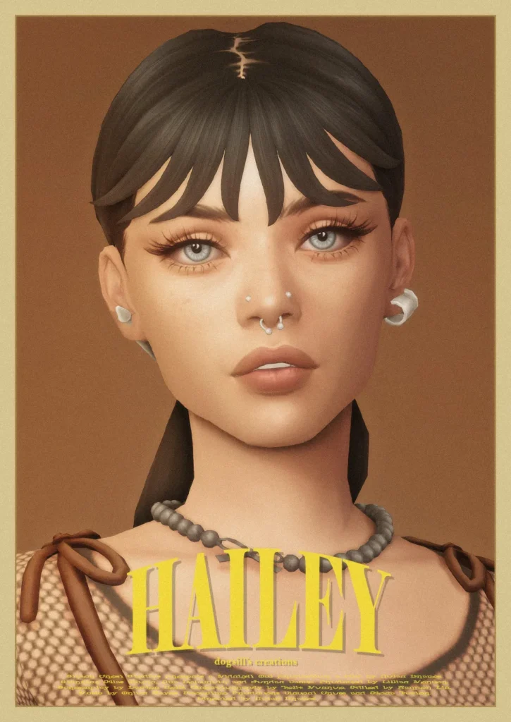 Hailey cabello de dogsill para Los Sims 4