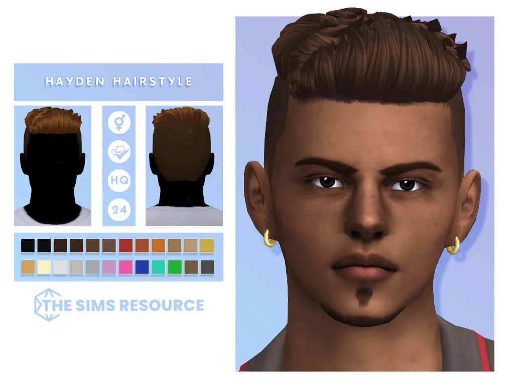 Vista previa de Hayden Hairstyle, cabello de oranos para Los Sims 4.