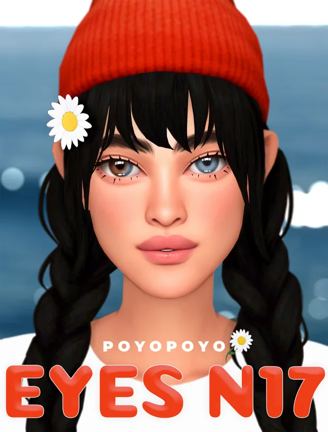 Vista previa de HETEROCHROMIA EYES ( EYE CONTACTS N16), maquillaje de poyopoyosim para Los Sims 4.