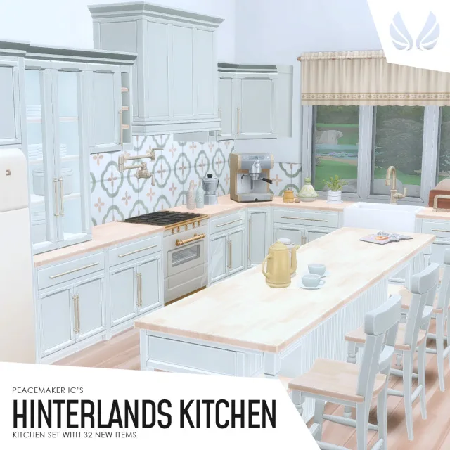 Hinterlands Kitchen - 32 New Items for Your Cooking Spaces This has been a long time in the making. I originally threw around the idea of a Hinterlands Kitchen back at the end of 2 de peacemaker-ic para Los Sims 4