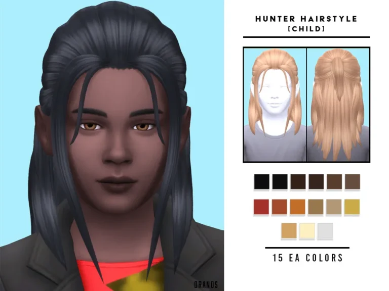 Vista previa de Hunter Hairstyle [Child], cabello de oranos para Los Sims 4.