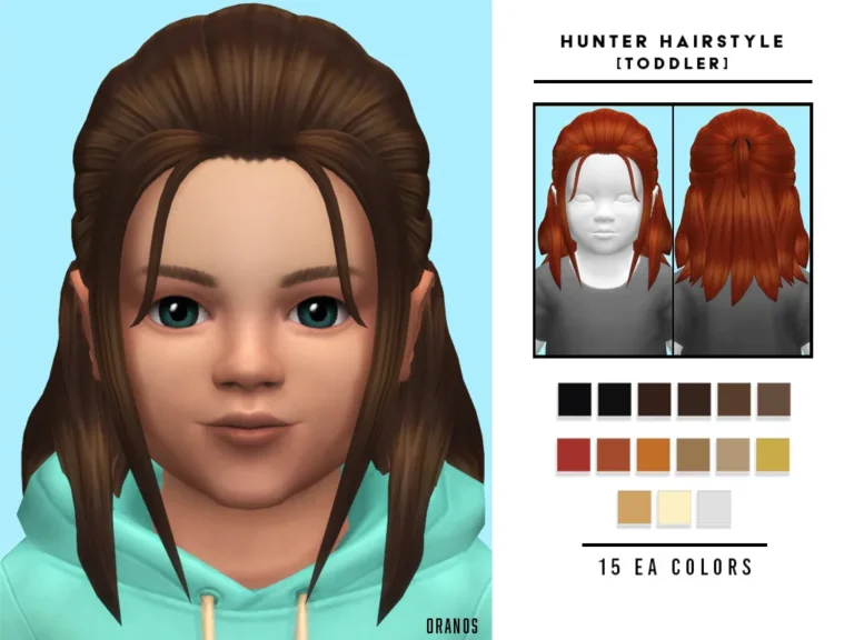 Vista previa de Hunter Hairstyle [Toddler], cabello de oranos para Los Sims 4.