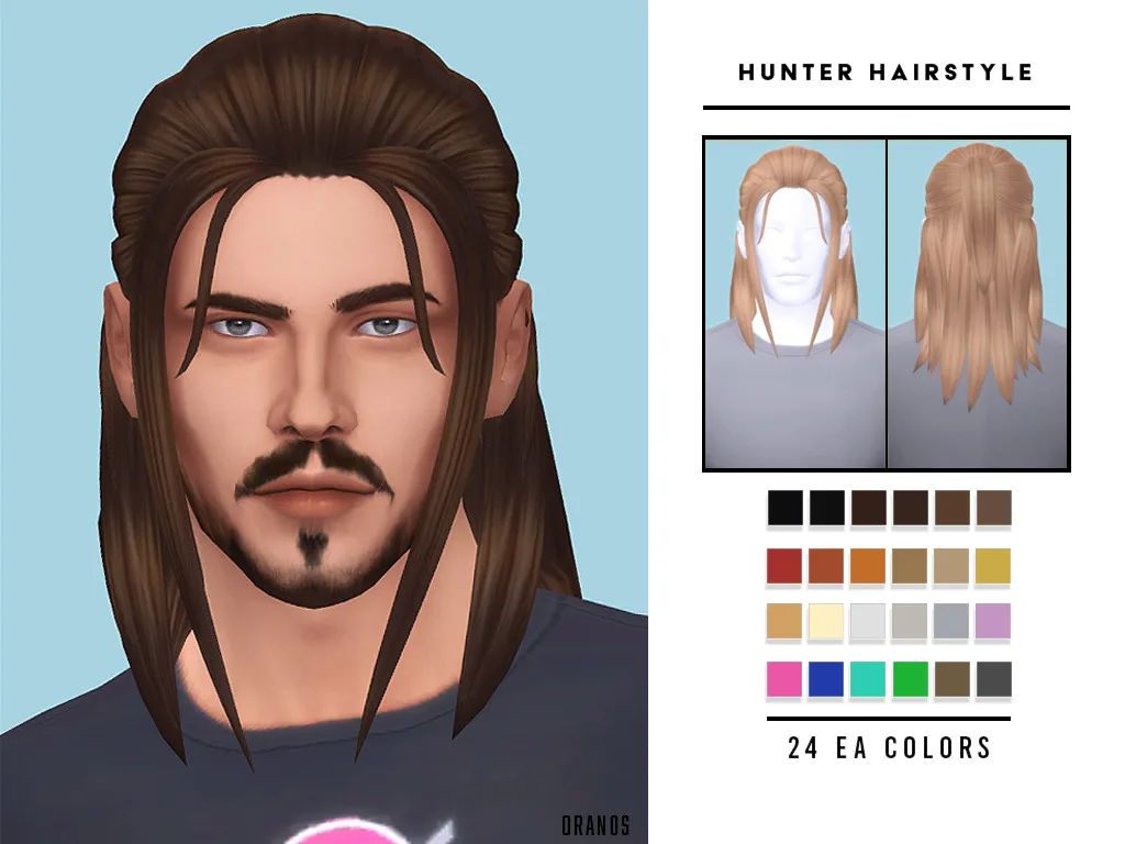 Vista previa de Hunter hairstyle unisex hunter hairstyle is a, cabello de oranos para Los Sims 4.