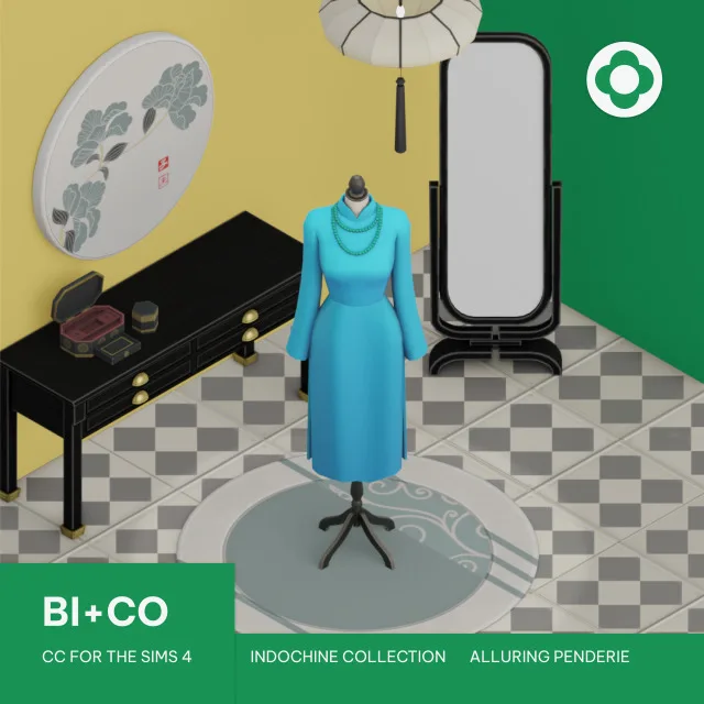 Indochine colección - Alluring Penderie Set We are back with a new set! Introducing the Indochine colección - Alluring Penderie Set , where timeless beauty meets exquis de biplusco para Los Sims 4