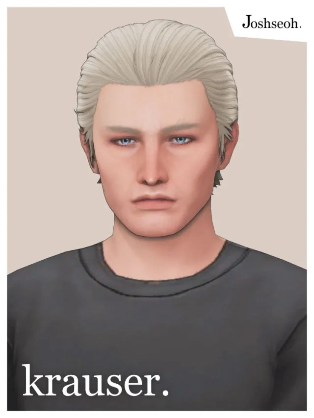 Vista previa de Jack Krauser cabello (cabello Commissions), cabello de joshseoh para Los Sims 4.