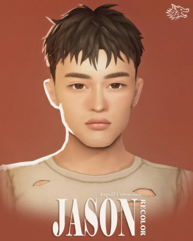 Jason cabello recolor de dogsill para Los Sims 4