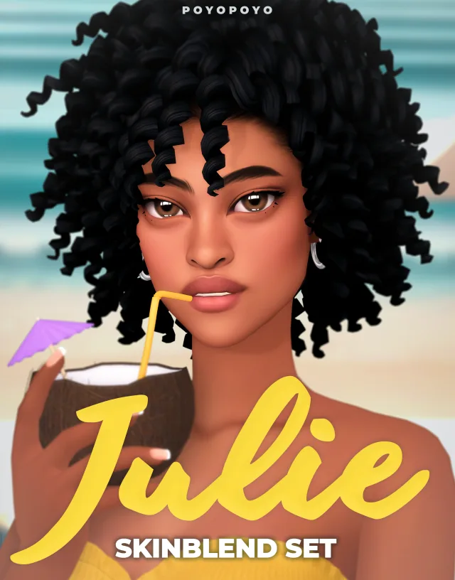 Vista previa de Julie Skinblend Set, crear un sim de poyopoyosim para Los Sims 4.