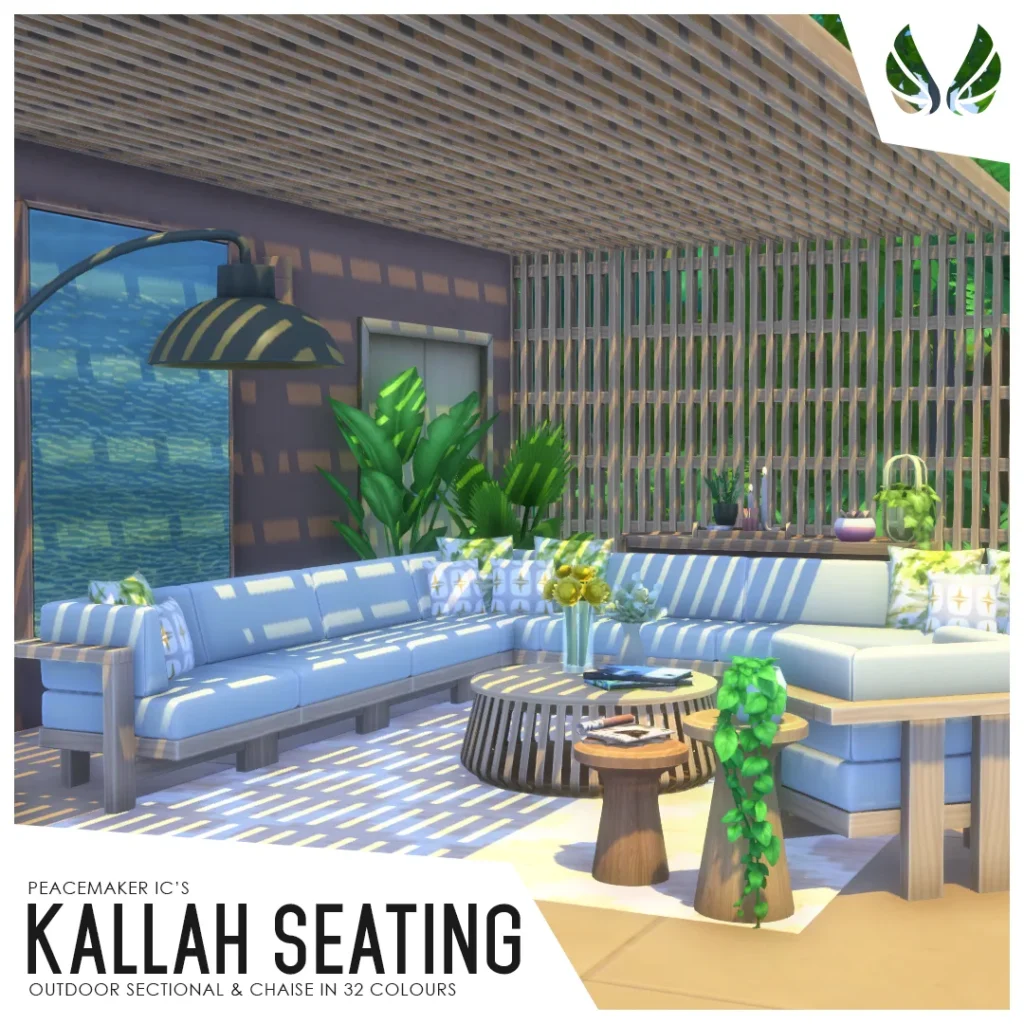 Vista previa de Kallah seating outdoor sectional and chaise i, muebles de peacemaker-ic para Los Sims 4.