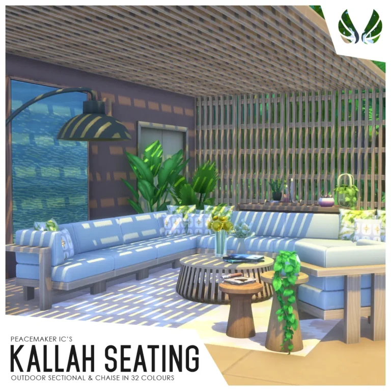Vista previa de Kallah seating outdoor sectional and chaise i, muebles de peacemaker-ic para Los Sims 4.