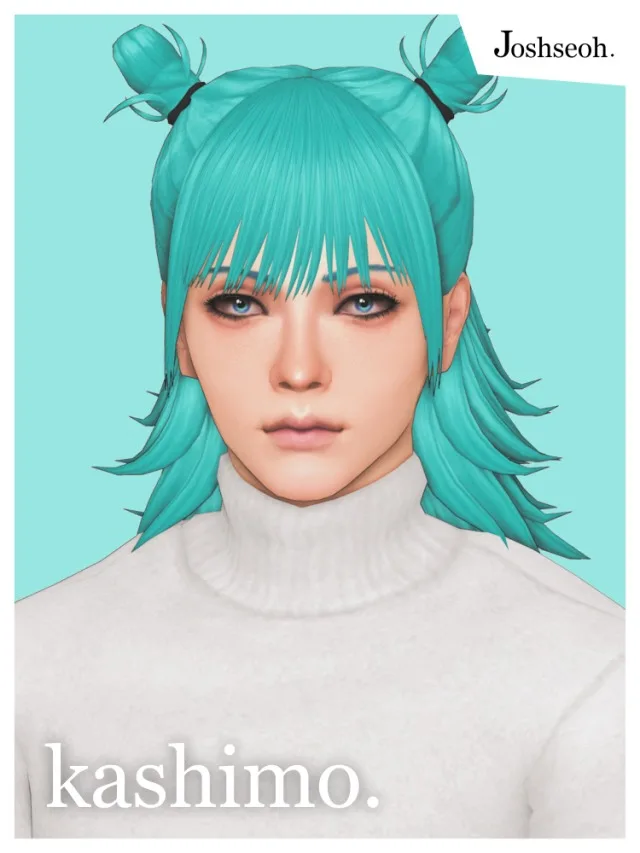 Vista previa de Kashimo cabello (cabello Commissions), cabello de joshseoh para Los Sims 4.