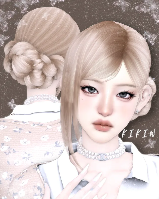 Vista previa de KIKIW.STUDIO-cabello 003, cabello de cocoona-sims para Los Sims 4.
