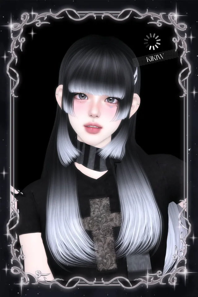 Vista previa de KIKIW.STUDIO-cabello 008, cabello de cocoona-sims para Los Sims 4.