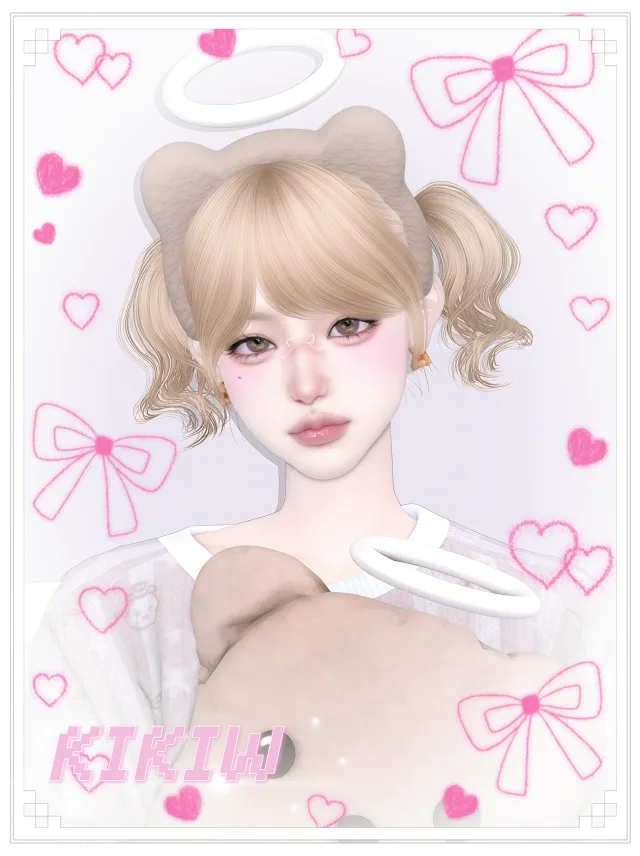 Vista previa de KIKIW.STUDIO-cabello 009, cabello de cocoona-sims para Los Sims 4.
