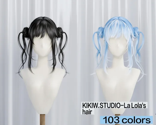 Vista previa de KIKIW.STUDIO-La Lola's cabello＆hairpin, cabello de cocoona-sims para Los Sims 4.