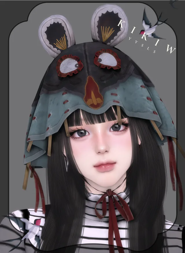 Vista previa de KIKIW.STUDIO- yysls 鼠鼠帽＆烧冬瓜Caps, crear un sim de cocoona-sims para Los Sims 4.