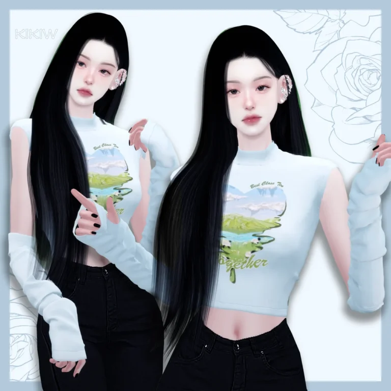 Vista previa de KIKIW]Summer casual women's clothing, ropa de cocoona-sims para Los Sims 4.