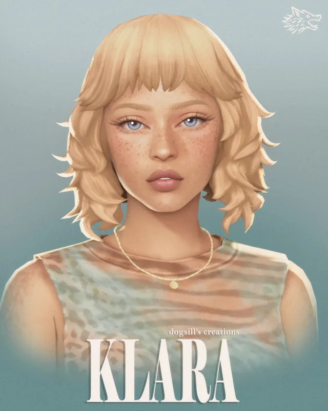Klara cabello de dogsill para Los Sims 4