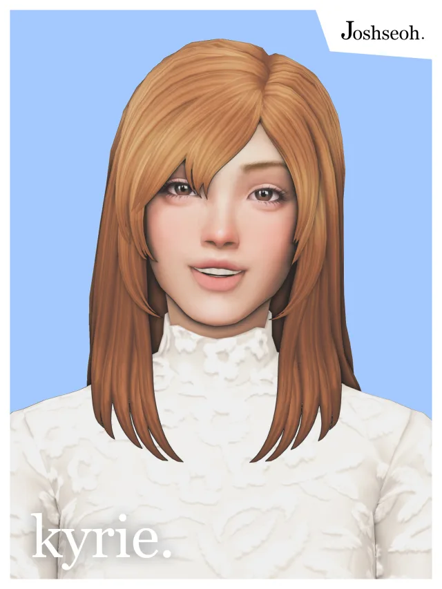 Vista previa de Kyrie cabello (cabello Commissions), cabello de joshseoh para Los Sims 4.