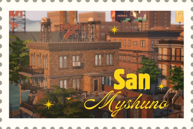 Vista previa de Laundromat & Warehouse (cc-free), 30x30, San Myshuno, construir y comprar de atticwindowatdawn para Los Sims 4.