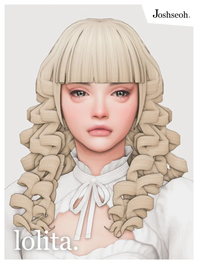 Vista previa de Lolita cabello (cabello Commissions), cabello de joshseoh para Los Sims 4.