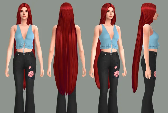 Vista previa de Long Wavy Hairstyle [Edited], cabello de oranos para Los Sims 4.