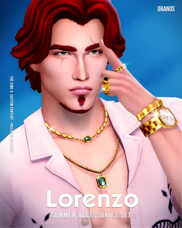 Vista previa de Lorenzo - Summer Accessories Set, accesorios de oranos para Los Sims 4.