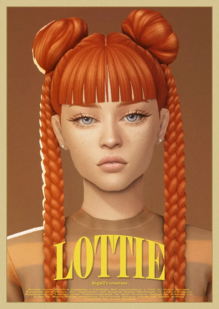 Lottie braids de dogsill para Los Sims 4