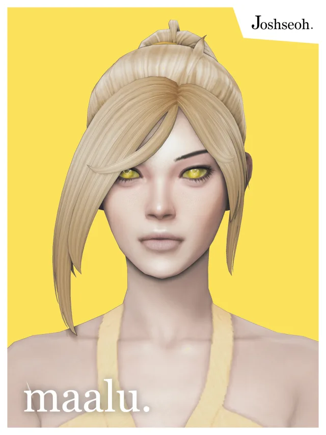 Vista previa de Maalu cabello (cabello Commissions), cabello de joshseoh para Los Sims 4.