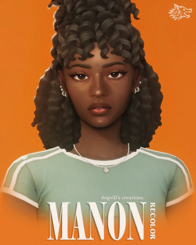 Manon cabello recolor de dogsill para Los Sims 4