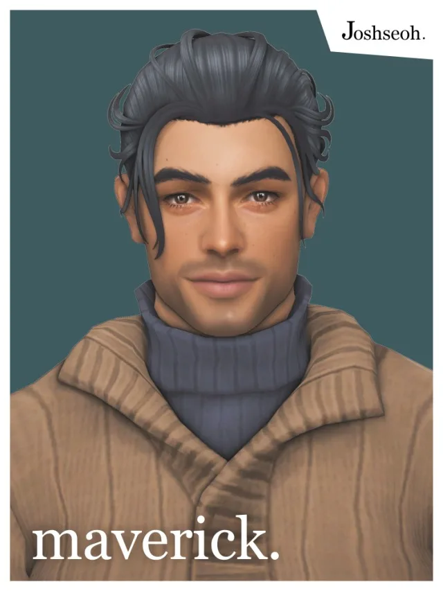 Vista previa de Maverick cabello (cabello Commissions), cabello de joshseoh para Los Sims 4.
