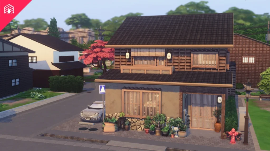 Vista previa de Modern Rustic Machiya, solares y habitaciones de harrie-cc para Los Sims 4.
