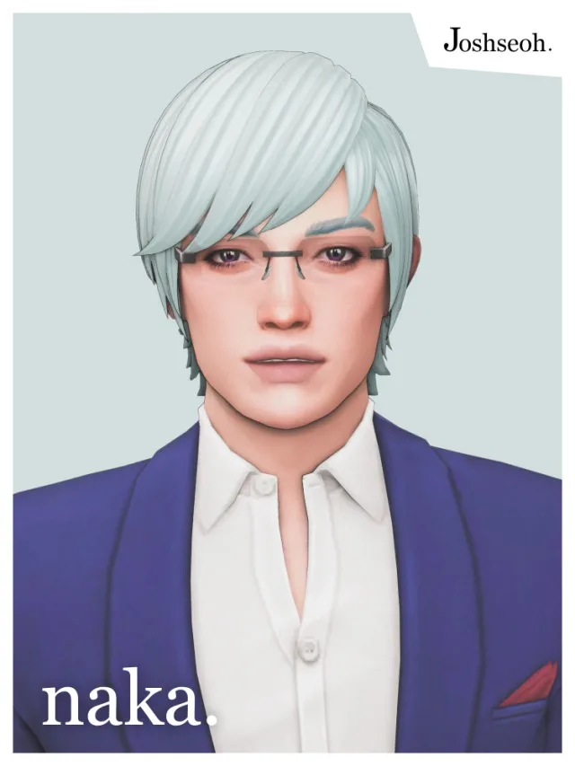Vista previa de Naka cabello (cabello Commissions), cabello de joshseoh para Los Sims 4.